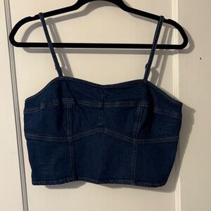 Universal Thread Dark Blue Denim Crop Cami